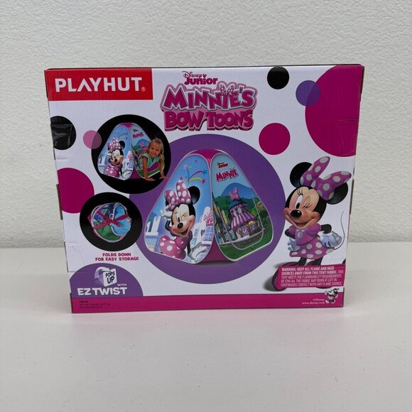 Basic Fun Disney Minnie Bow Toons Classic Hideaway Playhut Pop Up Play Tent NEW - Picture 5 of 5